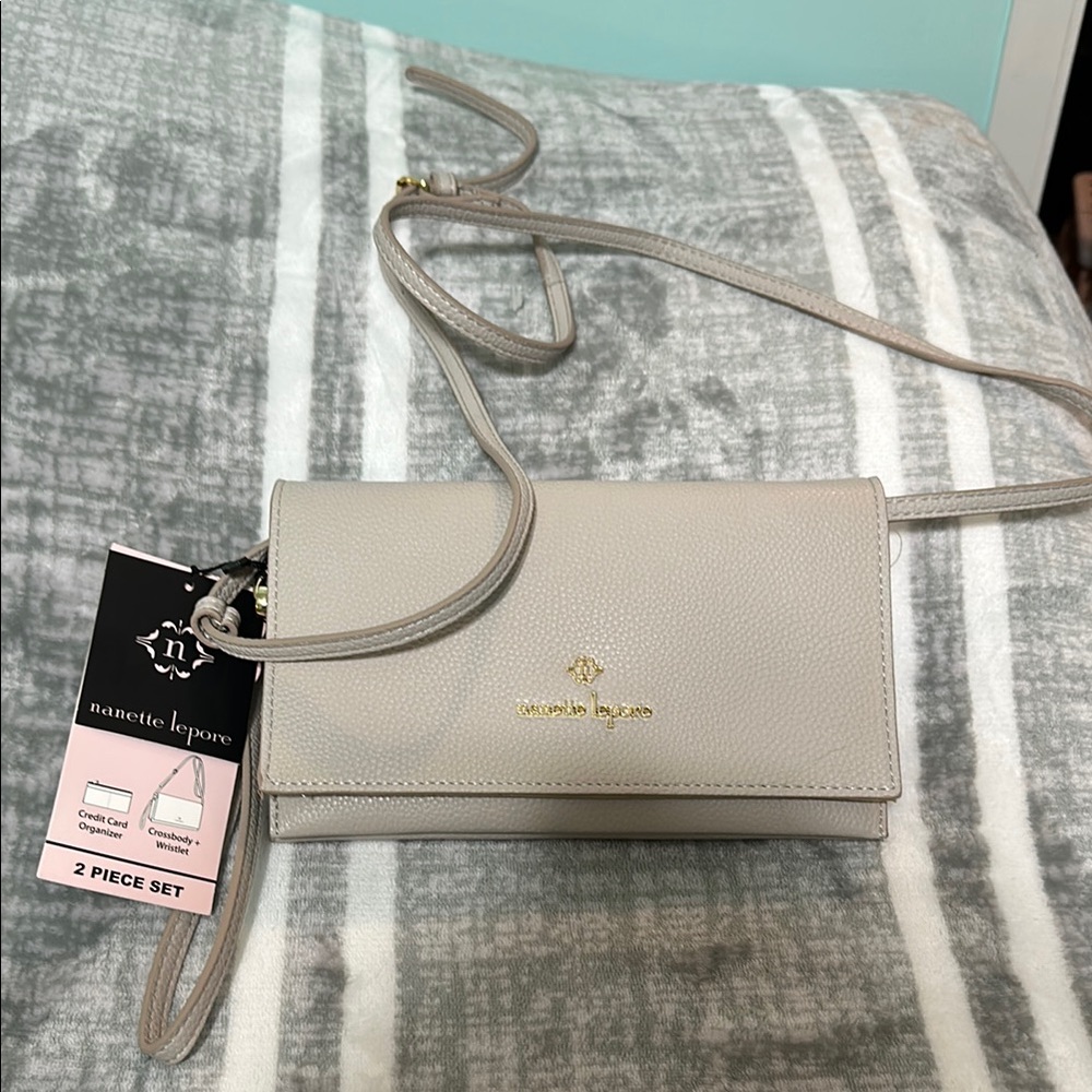 Nanette Lepore Gray Crossbody Bag with Sleek Design